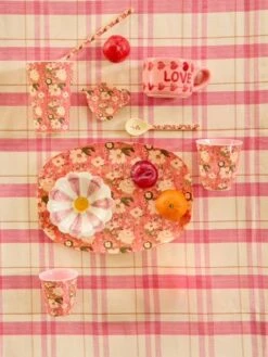 Assiette Rectangulaire En Mélamine ALISON FLOWER Rice - Blush