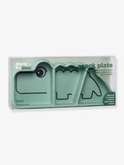 Done By Deer Assiette Stick&Stay Croco En Silicone - Vert