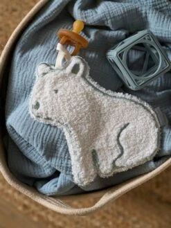 Attache-tétine Doudou Ours Polaire En Sherpa - écru
