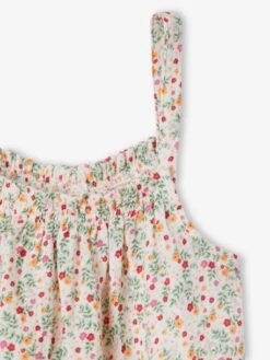 Blouse à Bretelles En Gaze De Coton Fille - Corail Fluo -Vertbaudet Soldes Boutique blouse a bretelles en gaze de coton fille 8