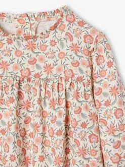 Blouse à Fleurs Fille - écru -Vertbaudet Soldes Boutique blouse a fleurs fille 3