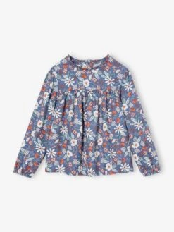 Blouse à Fleurs Fille - écru -Vertbaudet Soldes Boutique blouse a fleurs fille 5