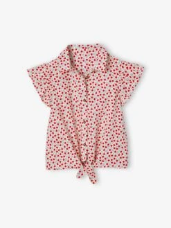 Blouse à Nouette En Gaze De Coton Fille - Vanille