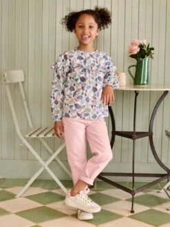 Blouse à Volants Imprimée Fleurs Fille - Marine -Vertbaudet Soldes Boutique blouse a volants imprimee fleurs fille 15