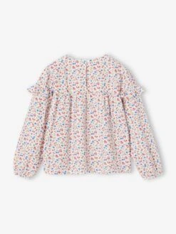 Blouse à Volants Imprimée Fleurs Fille - Marine -Vertbaudet Soldes Boutique blouse a volants imprimee fleurs fille 17