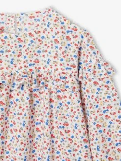 Blouse à Volants Imprimée Fleurs Fille - Marine -Vertbaudet Soldes Boutique blouse a volants imprimee fleurs fille 18