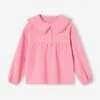 Blouse En Gaze Col Claudine Fantaisie Fille - Vieux Rose -Vertbaudet Soldes Boutique blouse en gaze col claudine fantaisie fille
