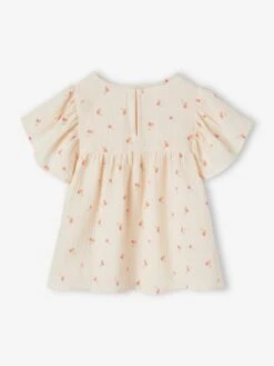 Blouse En Gaze De Coton Bio Fille Manches Papillon - Rose -Vertbaudet Soldes Boutique blouse en gaze de coton bio fille manches papillon 26