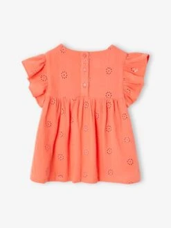 Blouse En Gaze De Coton Brodée Fille - Blanc -Vertbaudet Soldes Boutique blouse en gaze de coton brodee fille 5