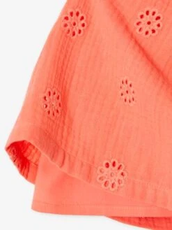 Blouse En Gaze De Coton Brodée Fille - Blanc -Vertbaudet Soldes Boutique blouse en gaze de coton brodee fille 7