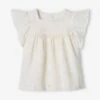 Blouse En Gaze De Coton Brodée Fleurs Fille - écru -Vertbaudet Soldes Boutique blouse en gaze de coton brodee fleurs fille 8