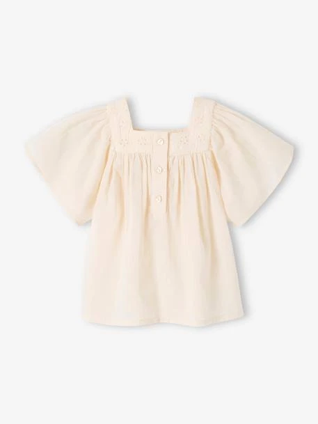 Blouse Encolure Carrée En Broderie Anglaise Bébé - Vert Sauge 3 Blouse Encolure Carrée En Broderie Anglaise Bébé - Vert Sauge – Image 3