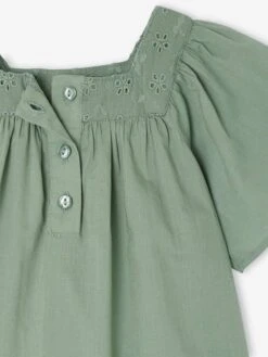 Blouse Encolure Carrée En Broderie Anglaise Bébé - Vert Sauge 25 Blouse Encolure Carrée En Broderie Anglaise Bébé - Vert Sauge -Vertbaudet Soldes Boutique blouse encolure carree en broderie anglaise bebe 25
