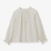 Cyrillus Blouse Fille En Gaze De Coton - écru -Vertbaudet Soldes Boutique blouse fille en gaze de coton