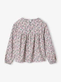 Blouse Fille Imprimée Fleurs - Bleu Grisé -Vertbaudet Soldes Boutique blouse fille imprimee fleurs 13