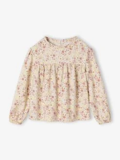 Blouse Fille Imprimée Fleurs - Bleu Grisé -Vertbaudet Soldes Boutique blouse fille imprimee fleurs 15