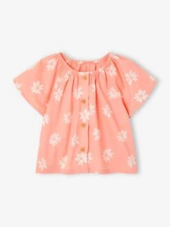 Blouse Fleurie Bébé - Pêche