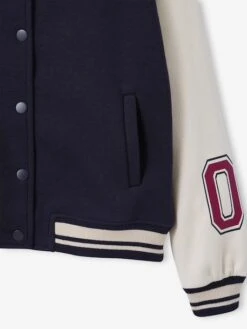 Blouson Teddy En Molleton Avec Détail Numéro Manche Fille - Marine -Vertbaudet Soldes Boutique blouson teddy en molleton avec detail numero manche fille 3