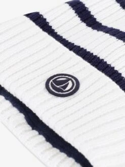 PETIT BATEAU Bonnet Enfant Rayé En Tricot Doublé Polaire - Marine -Vertbaudet Soldes Boutique bonnet enfant raye en tricot double polaire 3