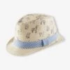 Borsalino Aspect Paille Garçon - Naturel Imprimé -Vertbaudet Soldes Boutique borsalino aspect paille garcon