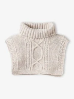 Cache-cou Fille Maille Torsadée - écru -Vertbaudet Soldes Boutique cache cou fille maille torsadee 2