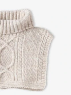 Cache-cou Fille Maille Torsadée - écru -Vertbaudet Soldes Boutique cache cou fille maille torsadee 3