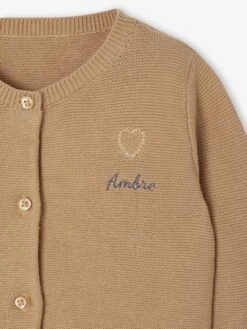 Cardigan Broderie Dorée Coeur Bébé - Ivoire -Vertbaudet Soldes Boutique cardigan broderie doree coeur bebe 20