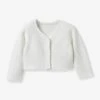 Cyrillus Cardigan Court Fille - Coton Biologique- Collection Fêtes Et Mariages - écru -Vertbaudet Soldes Boutique cardigan court fille coton biologique collection fetes et mariages