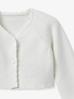 Cyrillus Cardigan Court Fille - Coton Biologique- Collection Fêtes Et Mariages - écru -Vertbaudet Soldes Boutique cardigan court fille coton biologique collection fetes et mariages 2