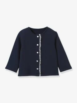 Cyrillus Cardigan En Molleton Bébé Coton Biologique - Marine