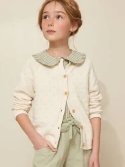 Cyrillus Cardigan Fille Points Fantaisie - écru