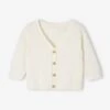 Cardigan Garçon En Maille Fine - Blanc