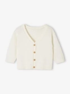 Cardigan Garçon En Maille Fine - Blanc
