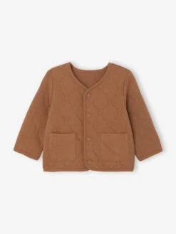 Cardigan Matelassé Bébé Pressionné - Caramel