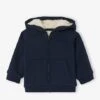 Cardigan Zippé Bébé En Molleton Entièrement Doublé à Capuche - Marine -Vertbaudet Soldes Boutique cardigan zippe bebe en molleton entierement double a capuche
