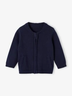 Cardigan Zippé Style Teddy Bébé Personnalisable - Marine