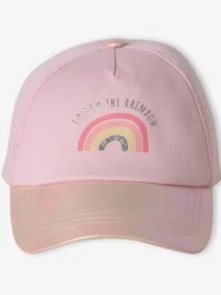 Casquette « Arc-en-ciel » Fille - Rose Pâle -Vertbaudet Soldes Boutique casquette arc en ciel fille 2