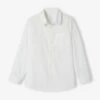 Chemise Blanche En Popeline Manches Longues Garçon - Blanc