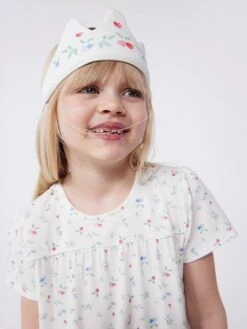 PETIT BATEAU Chemise De Nuit Et Tiare Enfant - Blanc -Vertbaudet Soldes Boutique chemise de nuit et tiare enfant 4