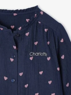 Chemise File Gaze De Coton Personnalisable - Rose Pâle -Vertbaudet Soldes Boutique chemise file gaze de coton personnalisable 71