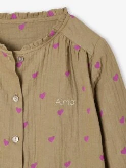 Chemise File Gaze De Coton Personnalisable - Rose Pâle -Vertbaudet Soldes Boutique chemise file gaze de coton personnalisable 75