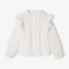 Chemise Fille à Volants - écru 5 Chemise Fille à Volants - écru -Vertbaudet Soldes Boutique chemise fille a volants