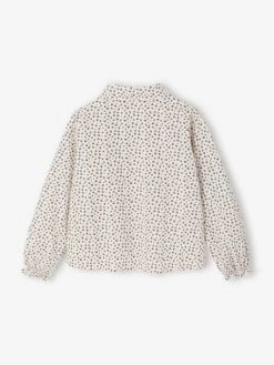 Chemise Fille Imprimée - écru -Vertbaudet Soldes Boutique chemise fille imprimee 12