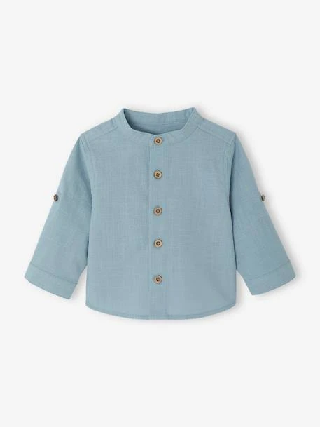 Chemise Manches Retroussables Bébé - Ocre 1 Chemise Manches Retroussables Bébé - Ocre