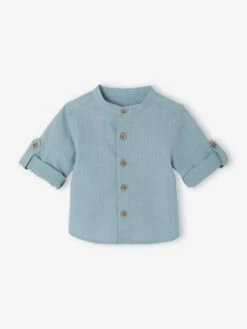 Chemise Manches Retroussables Bébé - Ocre 9 Chemise Manches Retroussables Bébé - Ocre -Vertbaudet Soldes Boutique chemise manches retroussables bebe 9