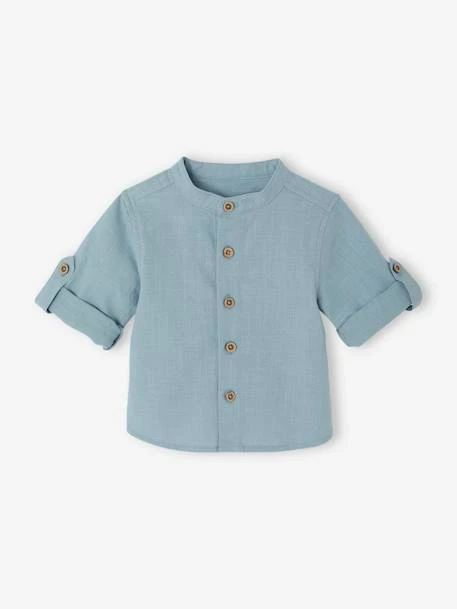 Chemise Manches Retroussables Bébé - Ocre 2 Chemise Manches Retroussables Bébé - Ocre – Image 2