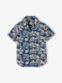 Chemise Motifs Surf Garçon - Bleu Imprimé -Vertbaudet Soldes Boutique chemise motifs surf garcon 2