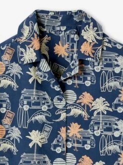 Chemise Motifs Surf Garçon - Bleu Imprimé -Vertbaudet Soldes Boutique chemise motifs surf garcon 4