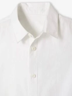 Chemise Unie Manches Courtes Garçon - Blanc -Vertbaudet Soldes Boutique chemise unie manches courtes garcon 2