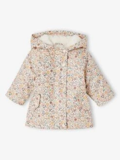 Ciré à Capuche Bébé Fille Imprimé Fleurs Et Doublé - Rose Imprimé -Vertbaudet Soldes Boutique cire a capuche bebe fille imprime fleurs et double 12